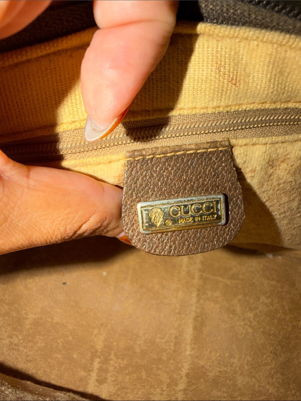 Gucci Brown GG Supreme Canvas Top Handle Satchel with Green-Red Web - Picture 10 of 14